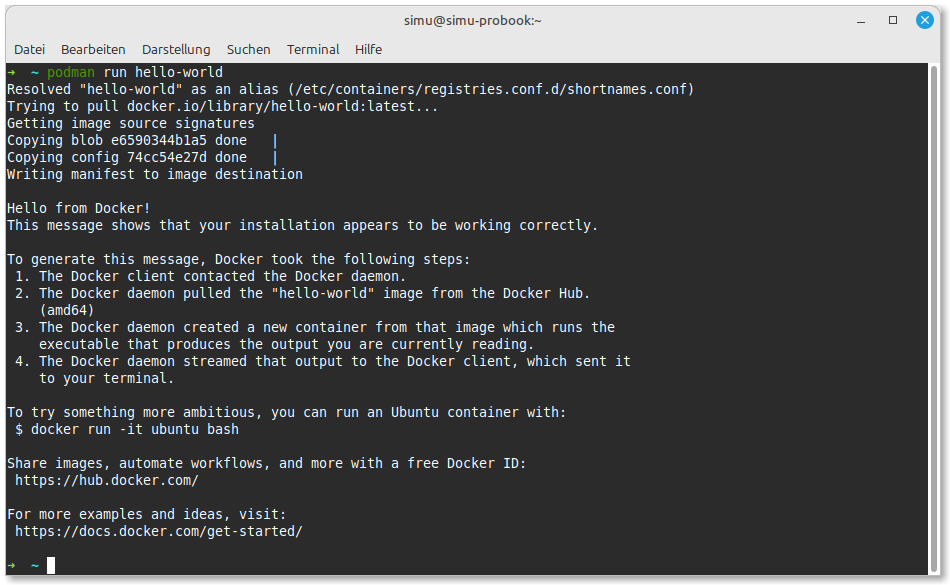 Podman Überprüfung