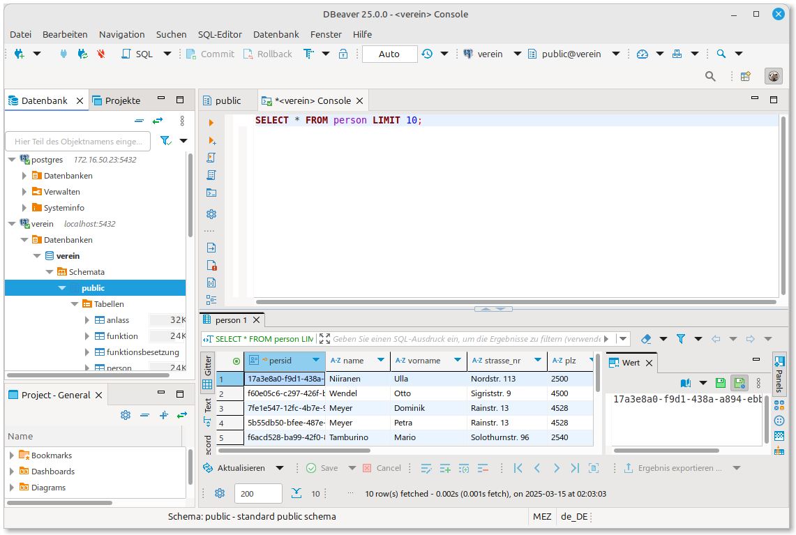 SQL-Abfrage ausführen